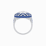 Load image into Gallery viewer, Art Deco Style Geometric Cocktail Ring Illusion Setting - Shahin Jewelry
