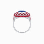 Load image into Gallery viewer, Art Deco Style Geometric Cocktail Ring with Gemstone - Shahin Jewelry