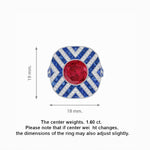 Load image into Gallery viewer, Art Deco Style Geometric Cocktail Ring with Gemstone - Shahin Jewelry