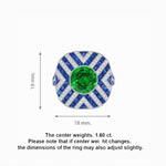 Load image into Gallery viewer, Art Deco Style Geometric Cocktail Ring with Gemstone - Shahin Jewelry