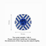 Load image into Gallery viewer, Art Deco Style Geometric Cocktail Ring with Gemstone - Shahin Jewelry