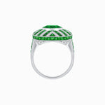 Load image into Gallery viewer, Art Deco Style Geometric Cocktail Ring with Gemstone - Shahin Jewelry