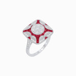 Load image into Gallery viewer, Art Deco Style Geometric Engagement Illusion Setting Ring - Shahin Jewelry