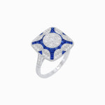 Load image into Gallery viewer, Art Deco Style Geometric Engagement Illusion Setting Ring - Shahin Jewelry