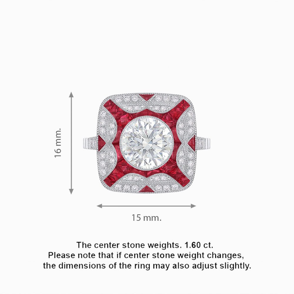 Art Deco Style Geometric Engagement Ring - Shahin Jewelry