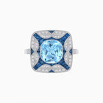 Load image into Gallery viewer, Art Deco Style Geometric Engagement Ring - Shahin Jewelry