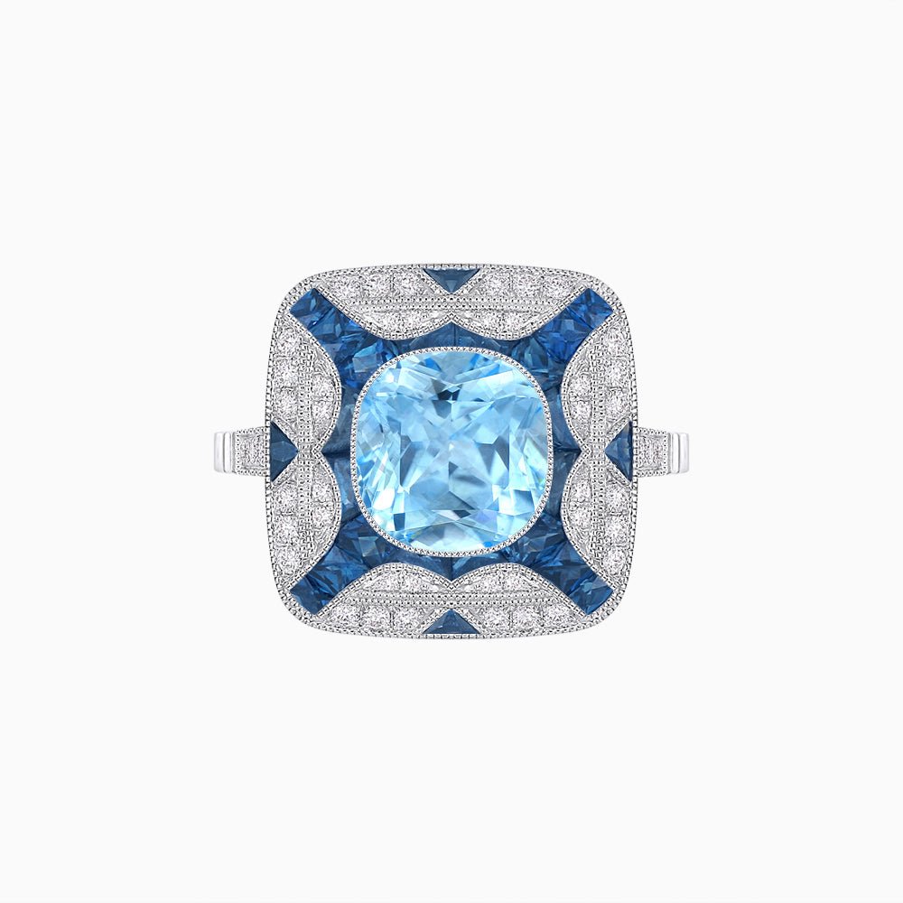 Art Deco Style Geometric Engagement Ring - Shahin Jewelry