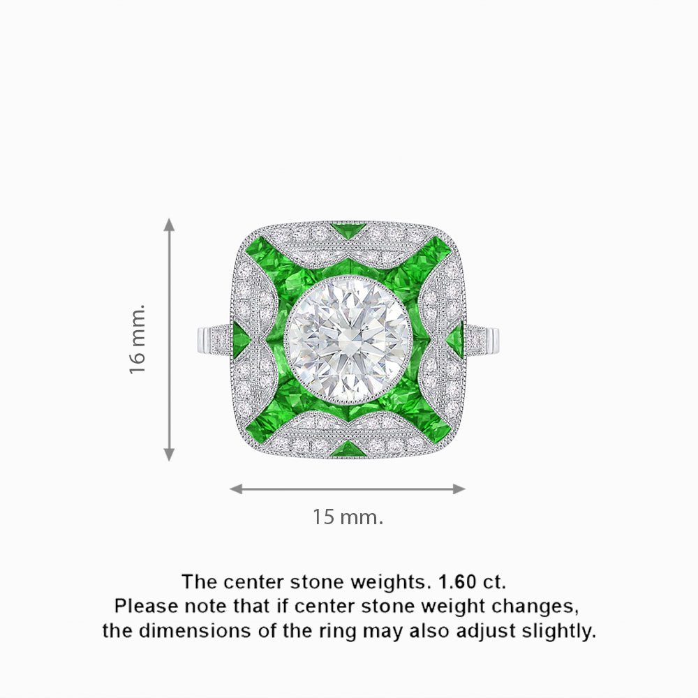 Art Deco Style Geometric Engagement Ring - Shahin Jewelry