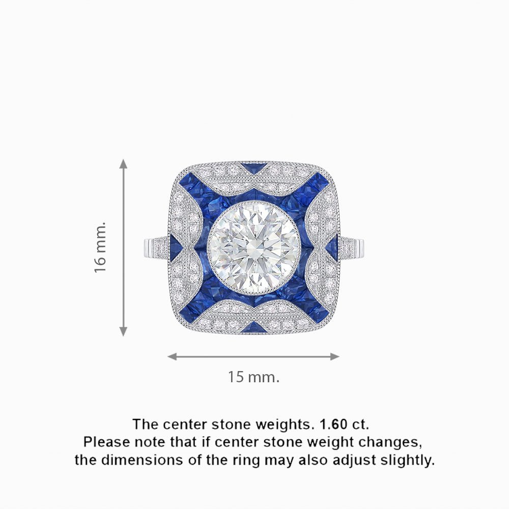 Art Deco Style Geometric Engagement Ring - Shahin Jewelry