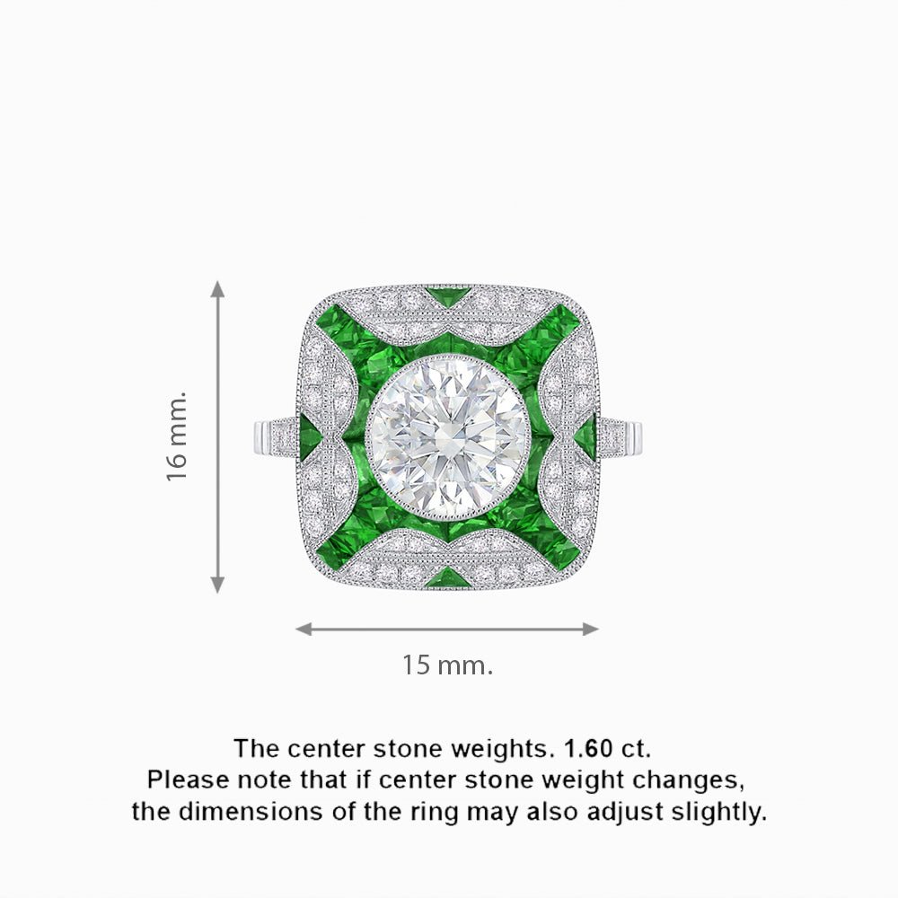 Art Deco Style Geometric Engagement Ring - Shahin Jewelry