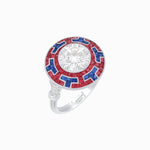 Load image into Gallery viewer, Art Deco Style Geometric Engagement Ring with Diamond - Shahin Jewelry