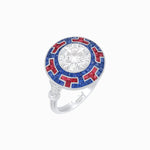 Load image into Gallery viewer, Art Deco Style Geometric Engagement Ring with Diamond - Shahin Jewelry