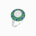 Load image into Gallery viewer, Art Deco Style Geometric Engagement Ring with Diamond - Shahin Jewelry