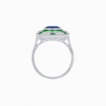 Load image into Gallery viewer, Art Deco Style Geometric Engagement Ring With Gemstone - Shahin Jewelry