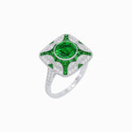 Load image into Gallery viewer, Art Deco Style Geometric Engagement Ring With Gemstone - Shahin Jewelry