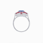 Load image into Gallery viewer, Art Deco Style Geometric Engagement Ring With Gemstone - Shahin Jewelry