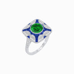Load image into Gallery viewer, Art Deco Style Geometric Engagement Ring With Gemstone - Shahin Jewelry