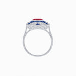 Load image into Gallery viewer, Art Deco Style Geometric Engagement Ring With Gemstone - Shahin Jewelry