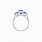 Load image into Gallery viewer, Art Deco Style Geometric Engagement Ring With Gemstone - Shahin Jewelry