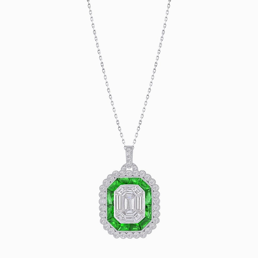 Art Deco Style Illusion Pendant - Shahin Jewelry