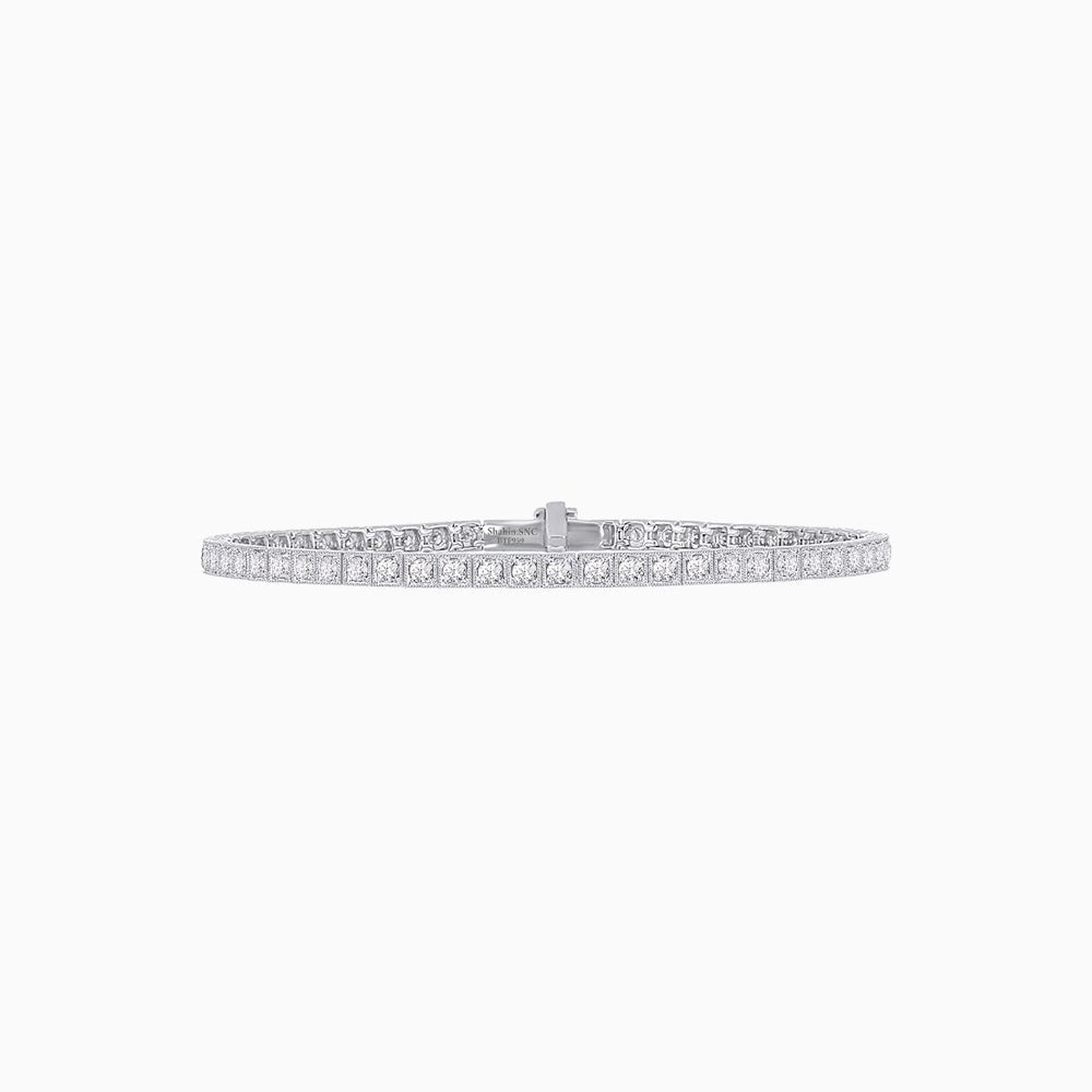 Art Deco Style Line Tennis Diamond Bracelet - Shahin Jewelry