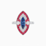 Load image into Gallery viewer, Art Deco Style Marquise Calibrated Ring - Shahin Jewelry