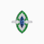 Load image into Gallery viewer, Art Deco Style Marquise Calibrated Ring - Shahin Jewelry