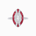 Load image into Gallery viewer, Art Deco Style Marquise Center Clover Ring with Diamond - Shahin Jewelry