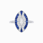 Load image into Gallery viewer, Art Deco Style Marquise Center Clover Ring with Diamond - Shahin Jewelry