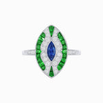 Load image into Gallery viewer, Art Deco Style Marquise Center Clover Ring withGemstone - Shahin Jewelry