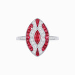 Load image into Gallery viewer, Art Deco Style Marquise Center Clover Ring withGemstone - Shahin Jewelry