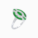 Load image into Gallery viewer, Art Deco Style Marquise Center Clover Ring withGemstone - Shahin Jewelry