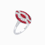 Load image into Gallery viewer, Art Deco Style Marquise Center Clover Ring withGemstone - Shahin Jewelry