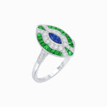 Load image into Gallery viewer, Art Deco Style Marquise Center Clover Ring withGemstone - Shahin Jewelry