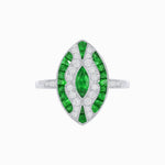 Load image into Gallery viewer, Art Deco Style Marquise Center Clover Ring withGemstone - Shahin Jewelry