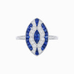 Load image into Gallery viewer, Art Deco Style Marquise Center Clover Ring withGemstone - Shahin Jewelry