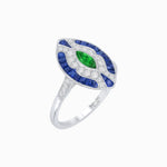 Load image into Gallery viewer, Art Deco Style Marquise Center Clover Ring withGemstone - Shahin Jewelry