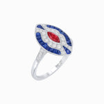 Load image into Gallery viewer, Art Deco Style Marquise Center Clover Ring withGemstone - Shahin Jewelry