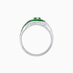 Load image into Gallery viewer, Art Deco Style Marquise Cut Wave Ring Mounting with Baguette Diamonds and Calibre-Cut Gemstones - Shahin Jewelry
