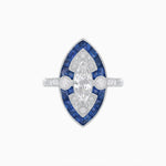 Load image into Gallery viewer, Art Deco Style Marquise Diamond and Calibrated Ring - Shahin Jewelry