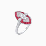 Load image into Gallery viewer, Art Deco Style Marquise Diamond and Calibrated Ring - Shahin Jewelry