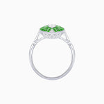 Load image into Gallery viewer, Art Deco Style Marquise Shape Center Clover Illusion Ring with Gemstone - Shahin Jewelry