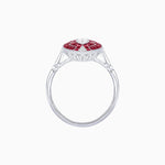 Load image into Gallery viewer, Art Deco Style Marquise Shape Center Clover Illusion Ring with Gemstone - Shahin Jewelry