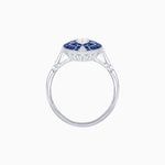 Load image into Gallery viewer, Art Deco Style Marquise Shape Center Clover Illusion Ring with Gemstone - Shahin Jewelry