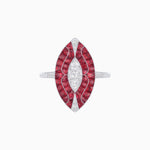 Load image into Gallery viewer, Art Deco Style Marquise Shape Center Clover Illusion Ring with Gemstone - Shahin Jewelry