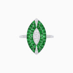 Load image into Gallery viewer, Art Deco Style Marquise Shape Center Clover Illusion Ring with Gemstone - Shahin Jewelry