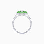 Load image into Gallery viewer, Art Deco Style Marquise Shape Center Clover Ring with Diamond and Gemstone - Shahin Jewelry