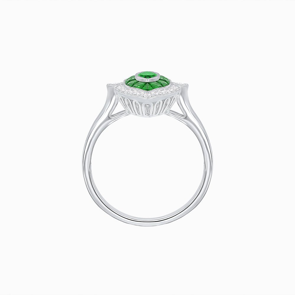 Art Deco Style Marquise Shape Gemstone Ring - Shahin Jewelry