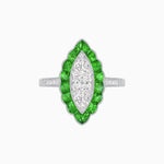 Load image into Gallery viewer, Art Deco Style Marquise Shaped Antique Inspired Ring with Diamonds - Shahin Jewelry