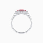 Load image into Gallery viewer, Art Deco Style Mounting Ring with Emerald Cut Center Stone and Calibre-Cut Gemstone Halo - Shahin Jewelry